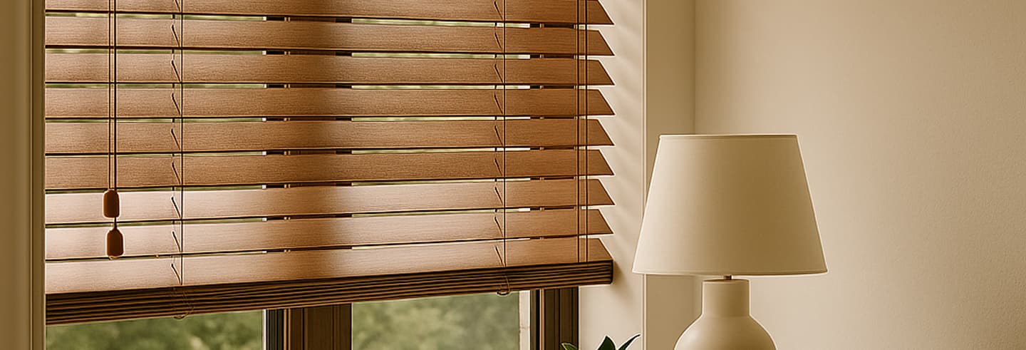 Houten jaloezieën close-up